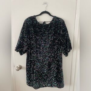 Showpo Black Sequin Mini Dress